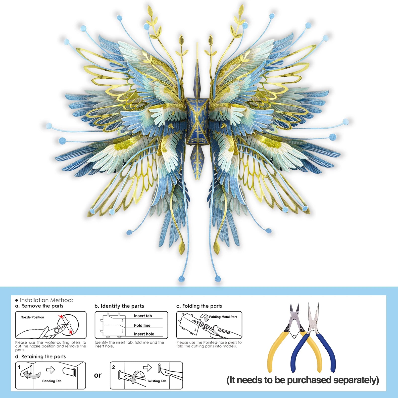 Piececool 3D Metal Puzzle-Aquarius One Thousand Origami Carnes for Aquarius Model Kits DIY Jigsaw Toy For Adults