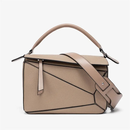 New Simple PU Geometric Handbag Women's Crossbody Bag Large Capacity Lightweight Doctor Bag Versatile Business Casual Style