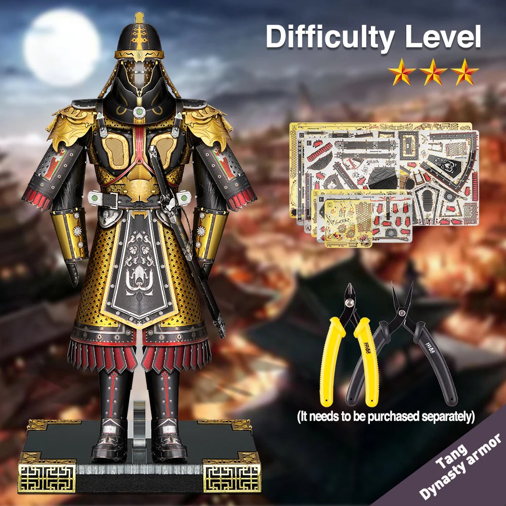 Piececool 3d Puzzles Helmet and Armour Set DIY Toys for Adults Jigsaw Metal Models Kit Christmas Gifts & Home Docor
