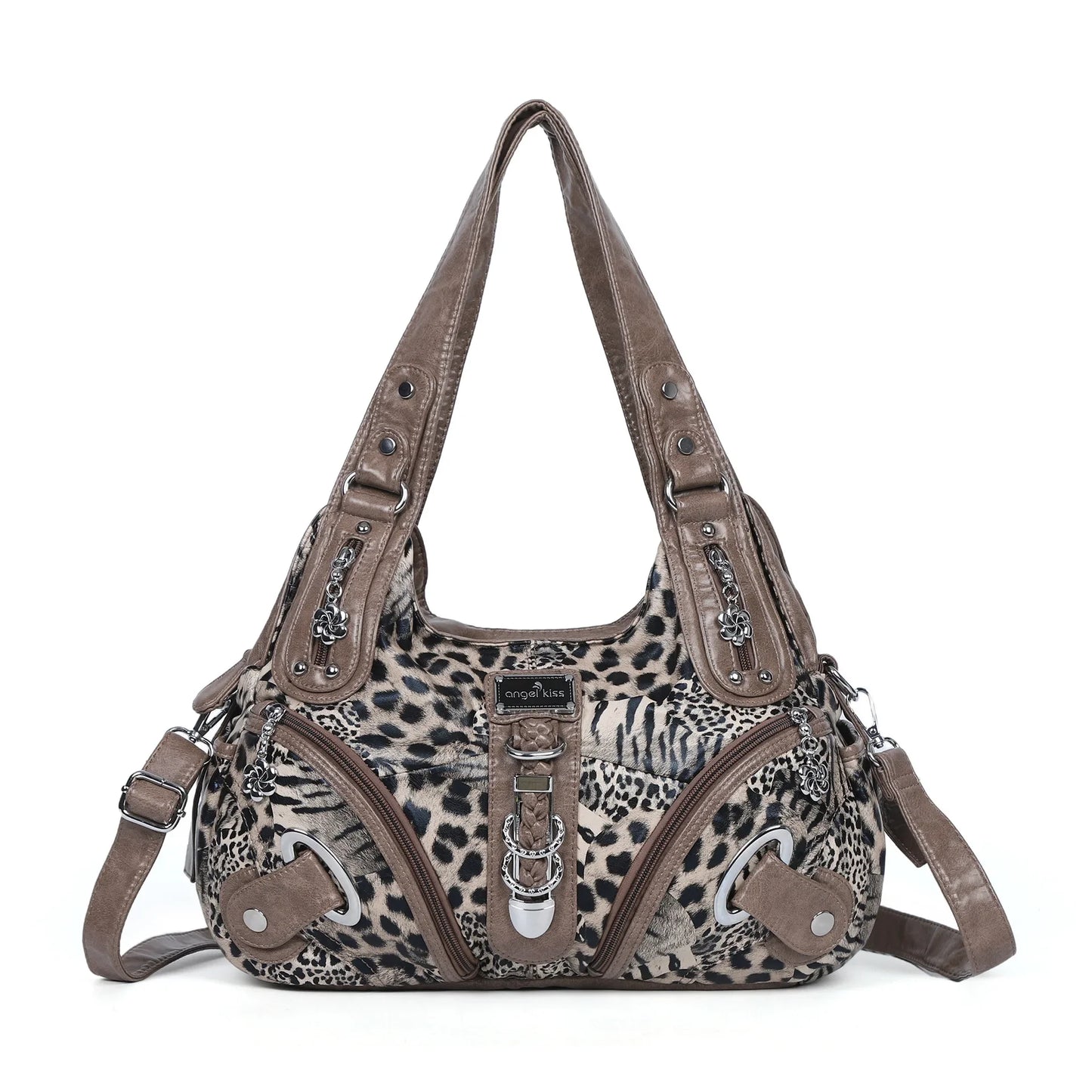 Angelkiss Women Handbags Leopard Bag Top-handle Handbag Fashion Satchel Dumpling Pack Shoulder Bag Tote Bag Hobos Large Purse