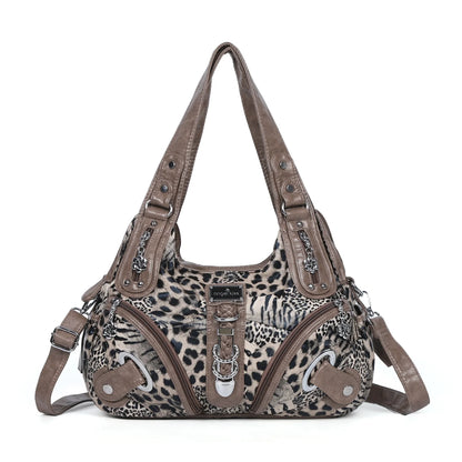 Angelkiss Women Handbags Leopard Bag Top-handle Handbag Fashion Satchel Dumpling Pack Shoulder Bag Tote Bag Hobos Large Purse