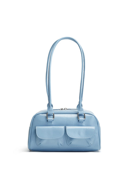 Lux Trendy Street Standoil Korea Designer Bowling Box Handbag for Women Boston Tote Bag Pu Leather Bag Female Accessory