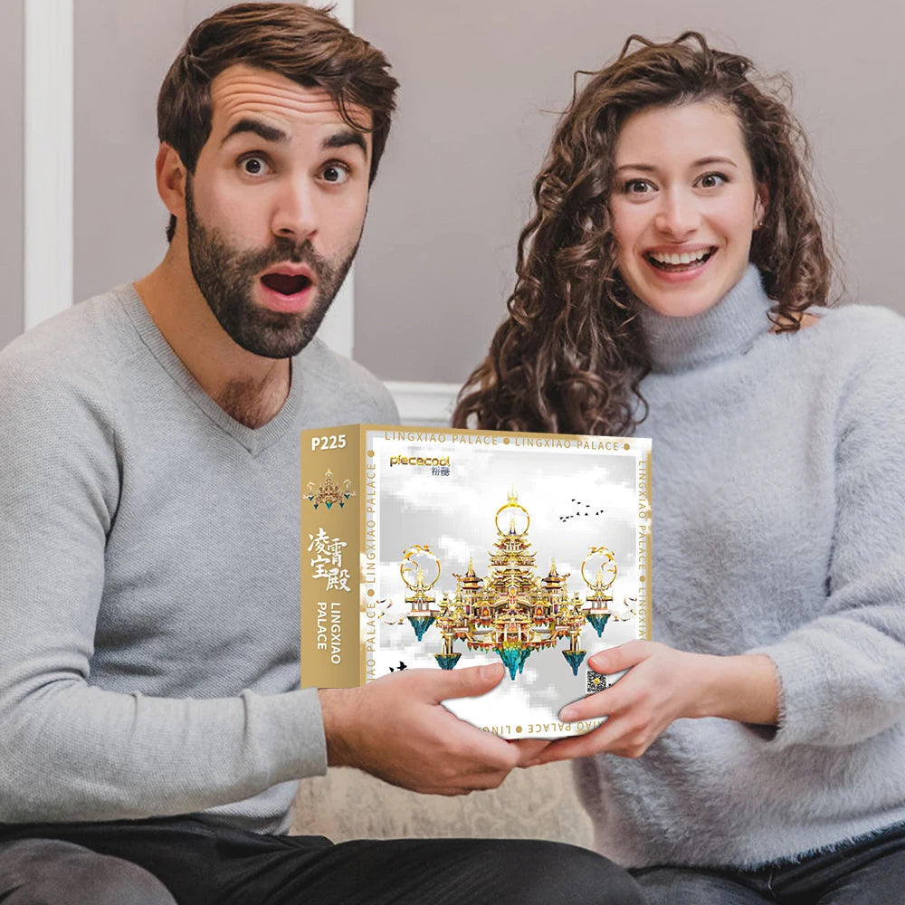 Piececool 3D Metal Puzzle Lingxiao Palace Assembly Model Kits for Adult Jigsaw DIY Set for Brain Teaser Home Decoration