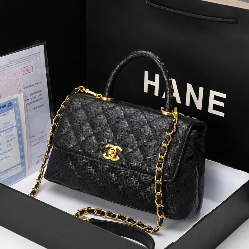 Spring Summer 2025 New Style Women's Handbag Classic Chain Diamond Grid Single Shoulder Crossbody Bag Soft Fabric Handbag