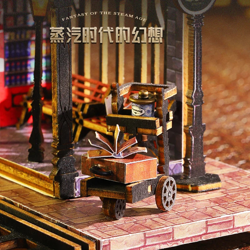 DIY Book Nook - Fantasy City Alley, 3D Puzzle Bookend for Bookshelf, Christmas & Black Friday Creative Gift Idea