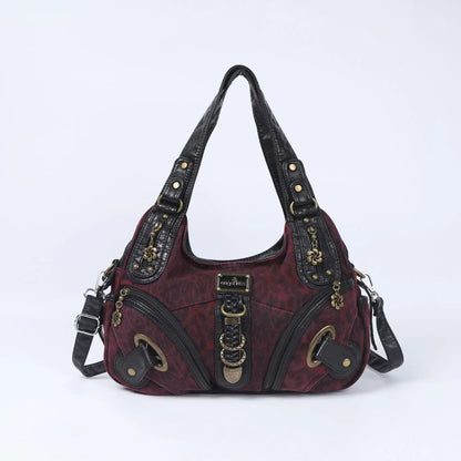 Angelkiss Women Handbags Leopard Bag Top-handle Handbag Fashion Satchel Dumpling Pack Shoulder Bag Tote Bag Hobos Large Purse
