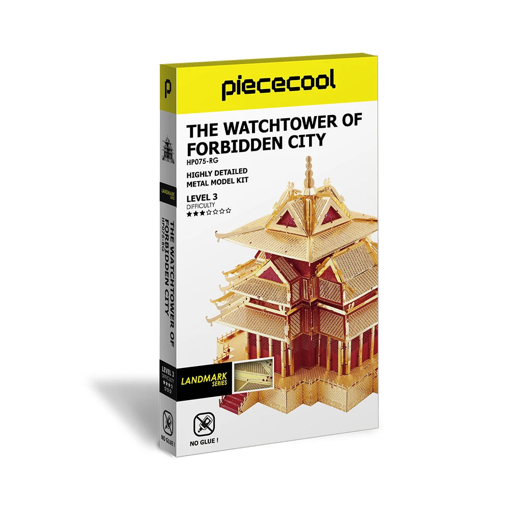 Piececool 3D Metal Puzzle The Watchtower of Forbidden City Building Model Kit DIY for Adult Jigsaw Toy Birthday Gifts