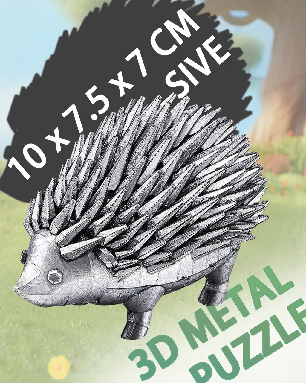 Piececool 3D Metal Model Kits Hedgehog 3D Metal Puzzles Jigsaw DIY Kits Creative Crafts for Brain Teaser