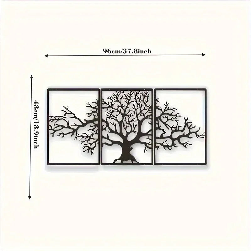 3pcs/set Metal Tree of Life Wall Art - A Perfect Gift for Housewarming! Enhance Your Bedroom or with Its Unique Decoration