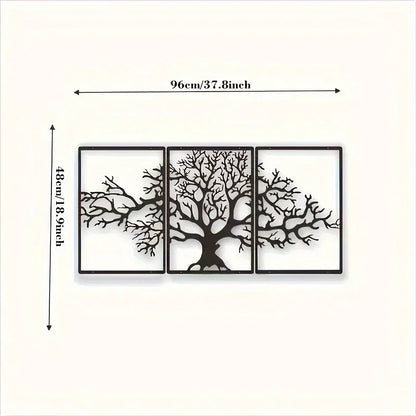 3pcs/set Metal Tree of Life Wall Art - A Perfect Gift for Housewarming! Enhance Your Bedroom or with Its Unique Decoration