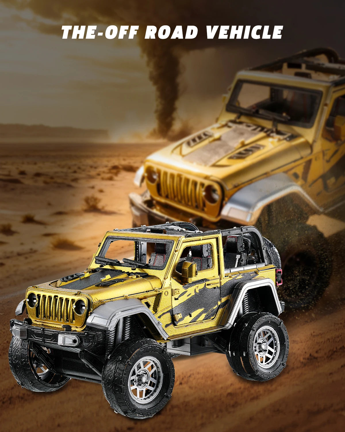 Piececool 3D Metal Model Kits Off-road Vehicle 3D Metal Puzzles for Adult DIY Model Kits Crafts for Adult New Year Gifts