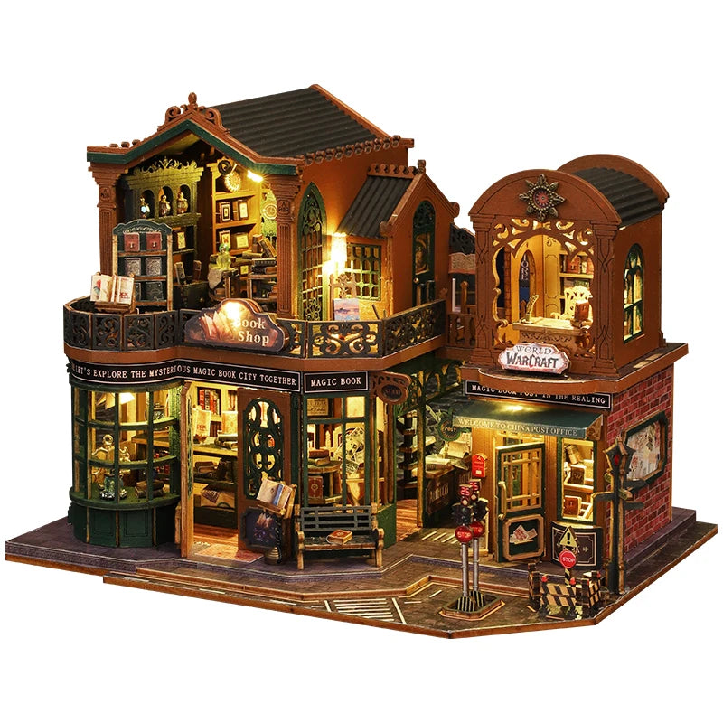 New DIY TWILIGHT BOOK CITY Miniature Kit - Handmade 3D Book Nook Model, Creative Christmas & Black Friday Gift Idea