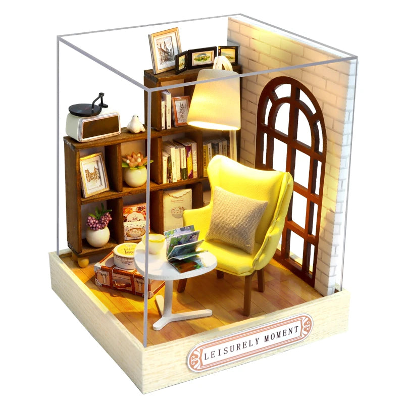 Cutebee DIY DollHouse Japanese Style Villa Kit Wooden Miniature Doll Houses for Children Birthday Gift