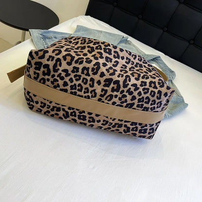 15L Fashion leopard Inclined shoulder bag higher quality PU soft crossbody tote bag for Shopping and Daily Use