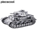 Piececool 3D Metal Model Kits 1:48 Panzer IV Tanks D Puzzle 3D DIY Set for Adult Brain Teaser Jigsaw for Collection