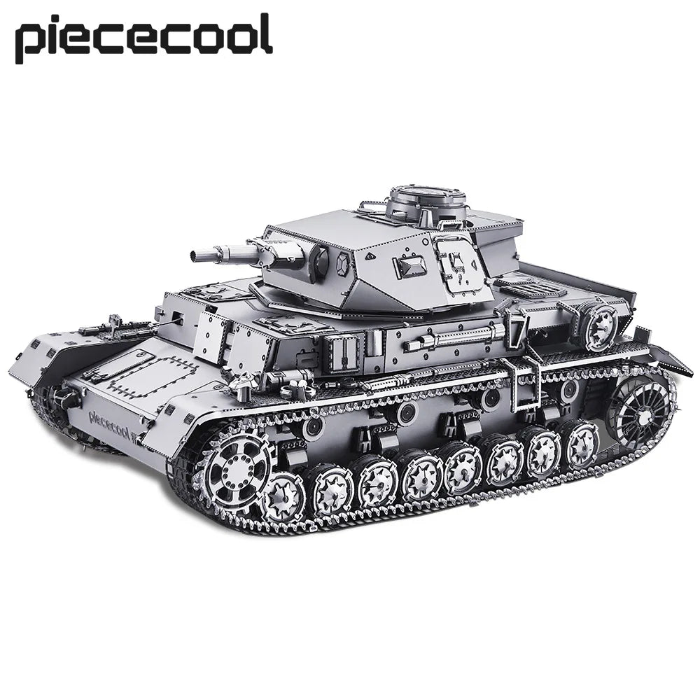 Piececool 3D Metal Model Kits 1:48 Panzer IV Tanks D Puzzle 3D DIY Set for Adult Brain Teaser Jigsaw for Collection