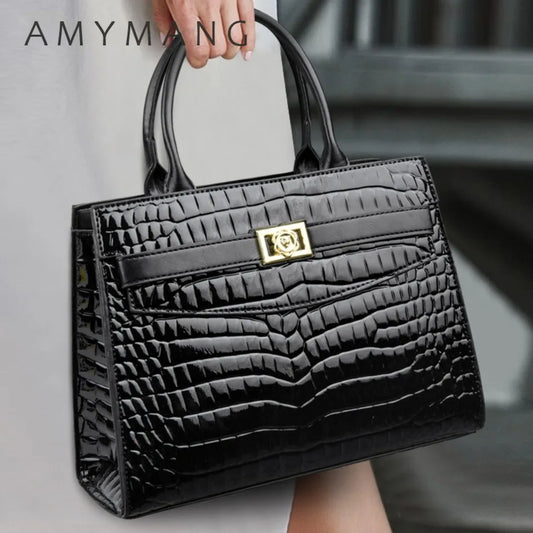 Commuting Sac Alligator Patent Leather Shoulder Crossbody Hand Bags for Women Mother Brand Luxury Handbags Women Bags Designer