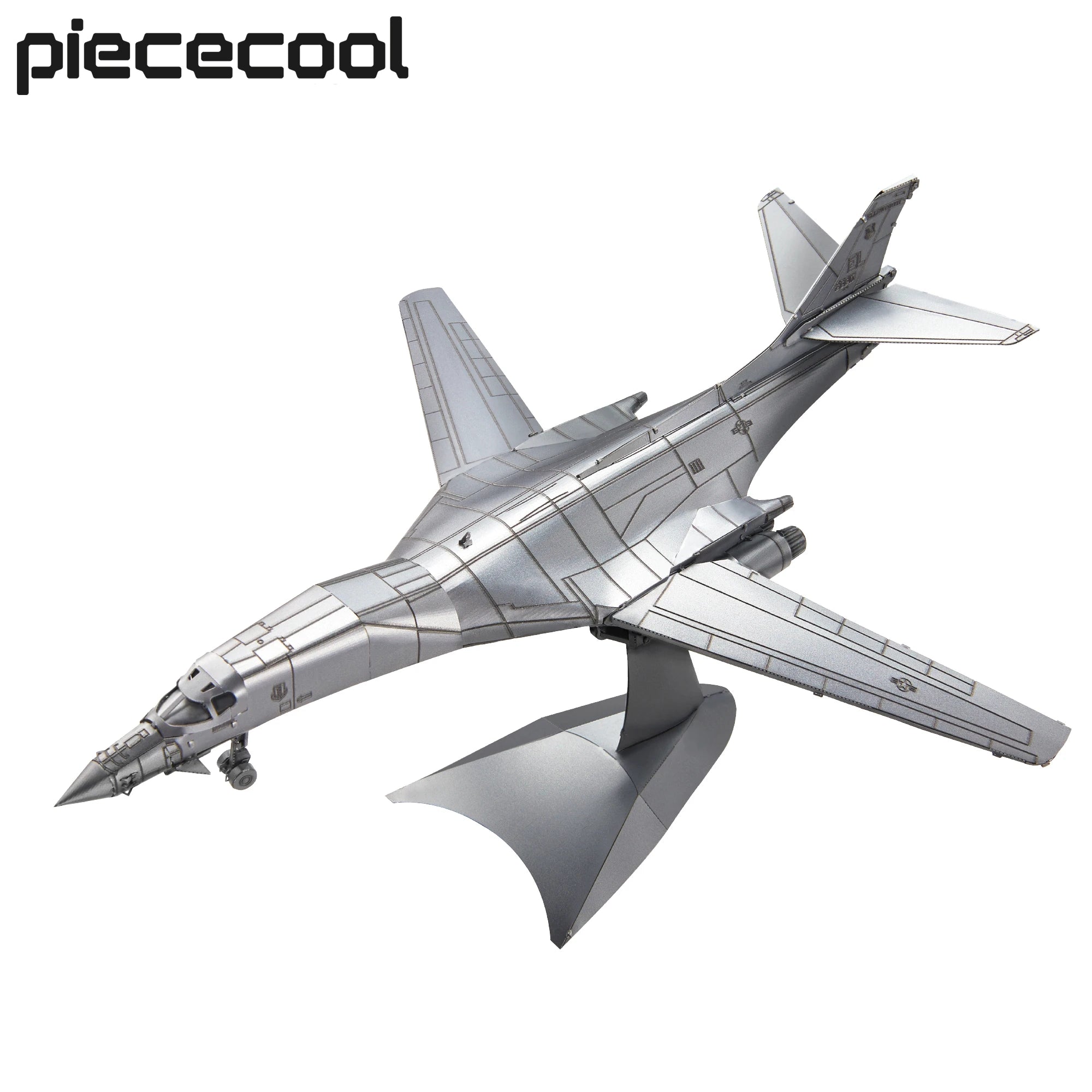 Piececool 3d Metal Puzzles B-1 Lancer Bomber Assembly Model Kits DIY Aircraft Model Set Jigsaw for Adult Gifts