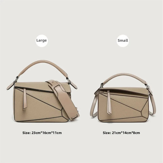 New Simple PU Geometric Handbag Women's Crossbody Bag Large Capacity Lightweight Doctor Bag Versatile Business Casual Style