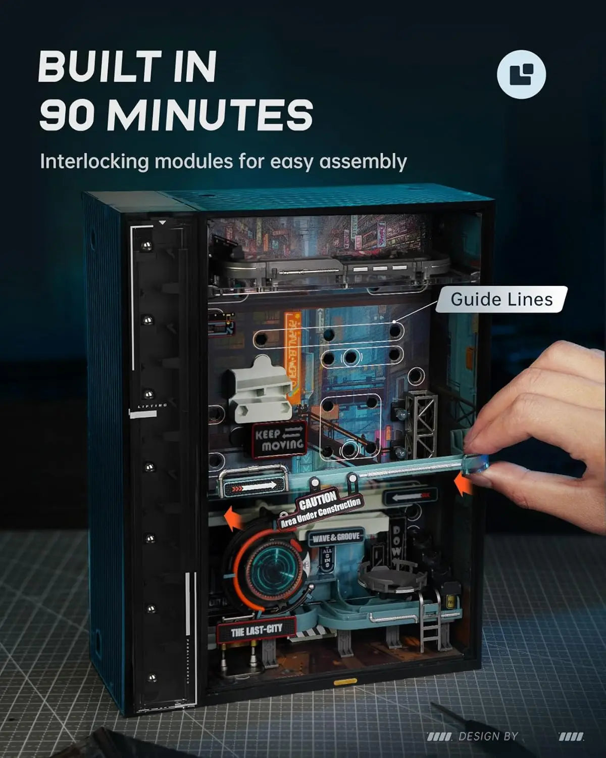 Robotime Rokr The Last City Parallel World Building Toy Set Futuristic Marble Run Automatic 3D Gaming Decoration for Men Women