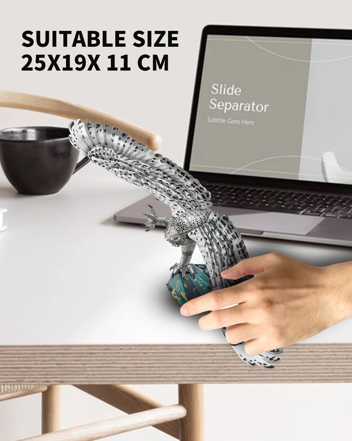 Piececool 3D Metal Puzzles Snowy Owl Jigsaw DIY Kit for Adult Assembly Set for Home Collection