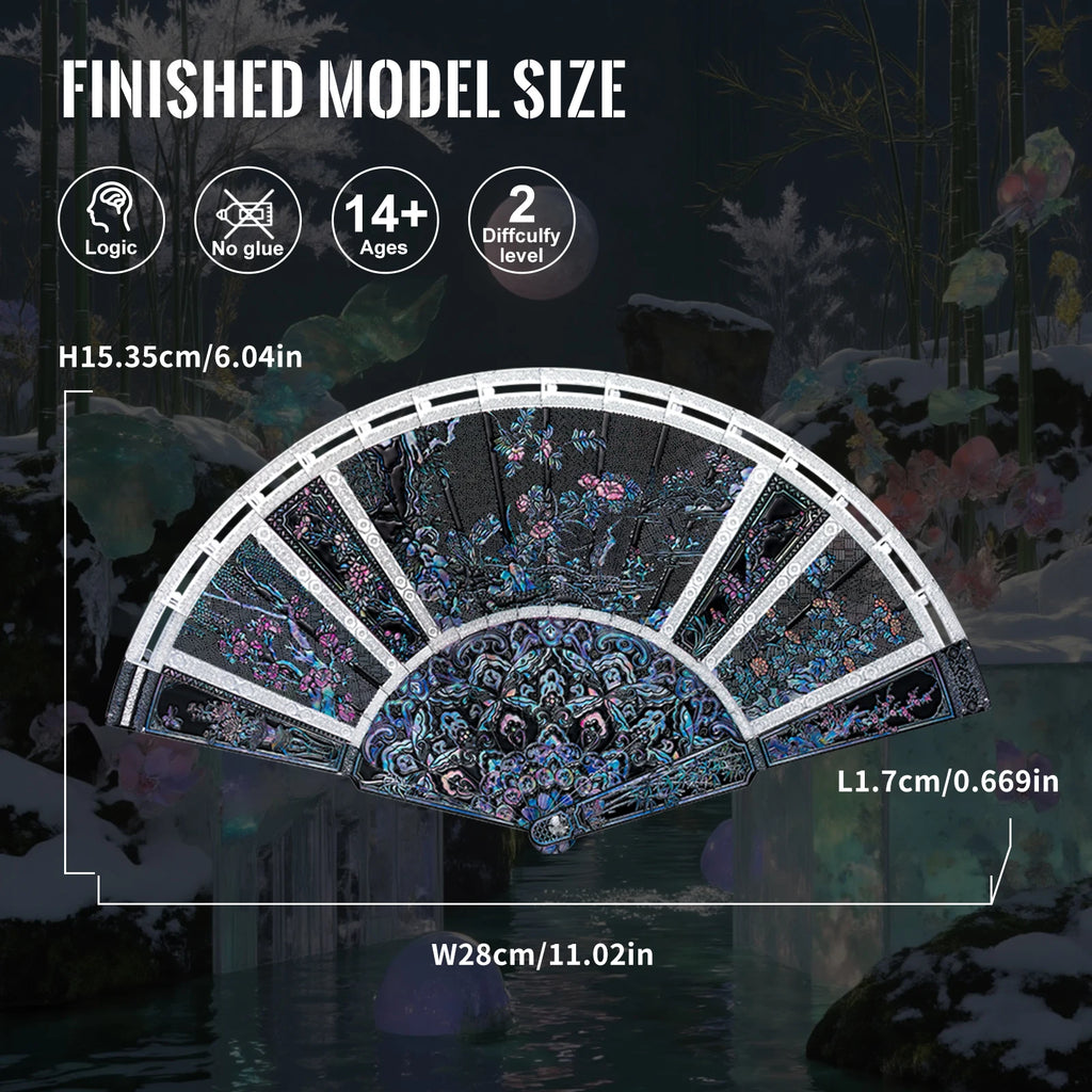 Piececool 3D Metal Puzzles Folding Fan Metal Model Kits for Summer DIY Jigsaw Creative Crafts for Adults