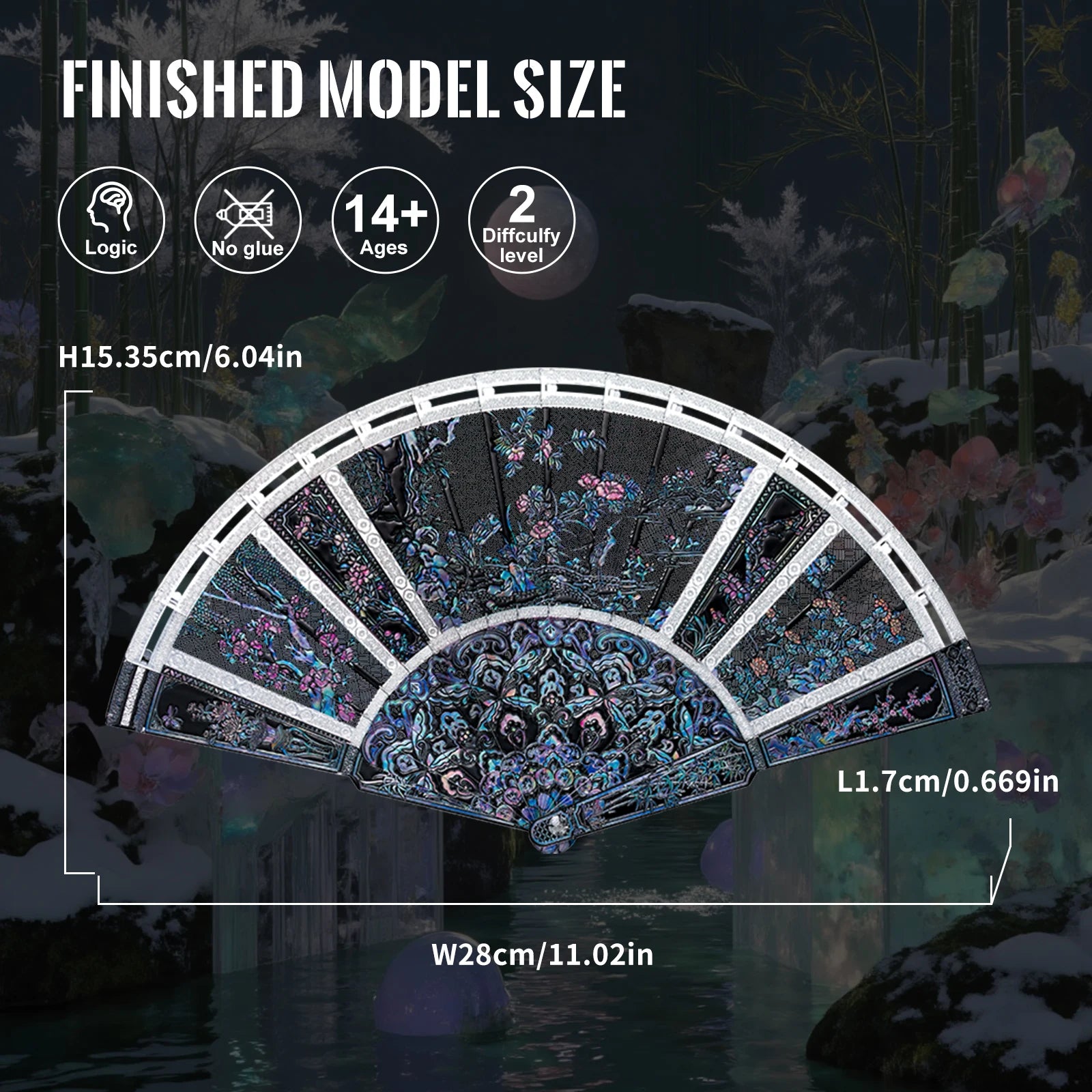 Piececool 3D Metal Puzzles Folding Fan Metal Model Kits for Summer DIY Jigsaw Creative Crafts for Adults