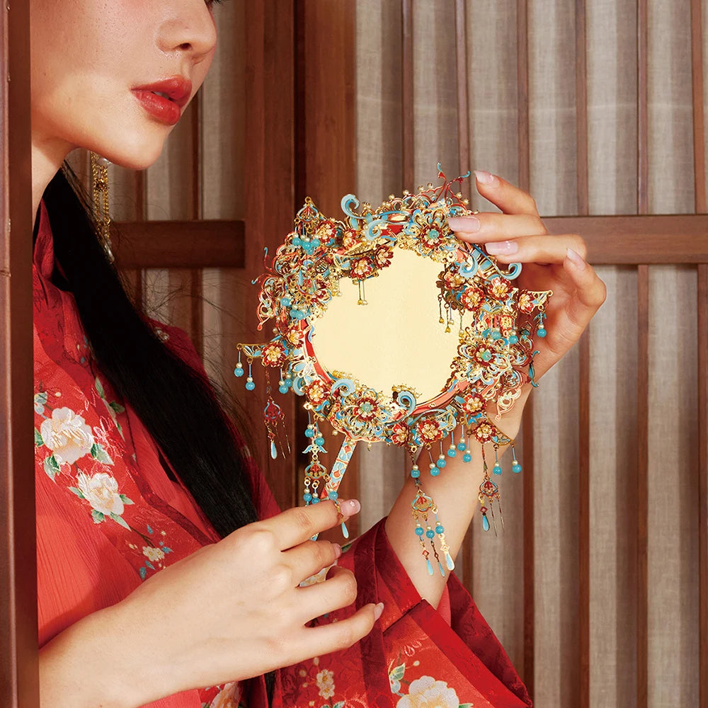 Piececool 3d Puzzles Metal Octagonal Mirror Assembly Model Kits Chinese Style DIY Sets for Home Decoration Gifts 299PCS