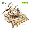 URY 3D Wooden Butterfly Grand Piano Hand Crank Musical Movement DIY Retro Toy Rhythm Device Model for Children Christmas Gift