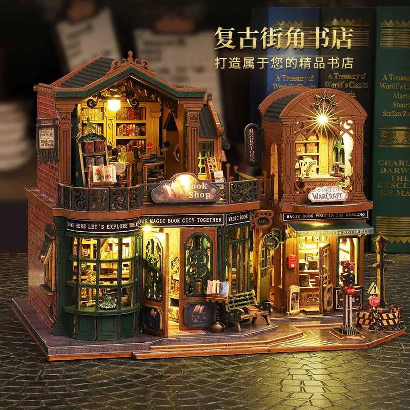 New DIY TWILIGHT BOOK CITY Miniature Kit - Handmade 3D Book Nook Model, Creative Christmas & Black Friday Gift Idea