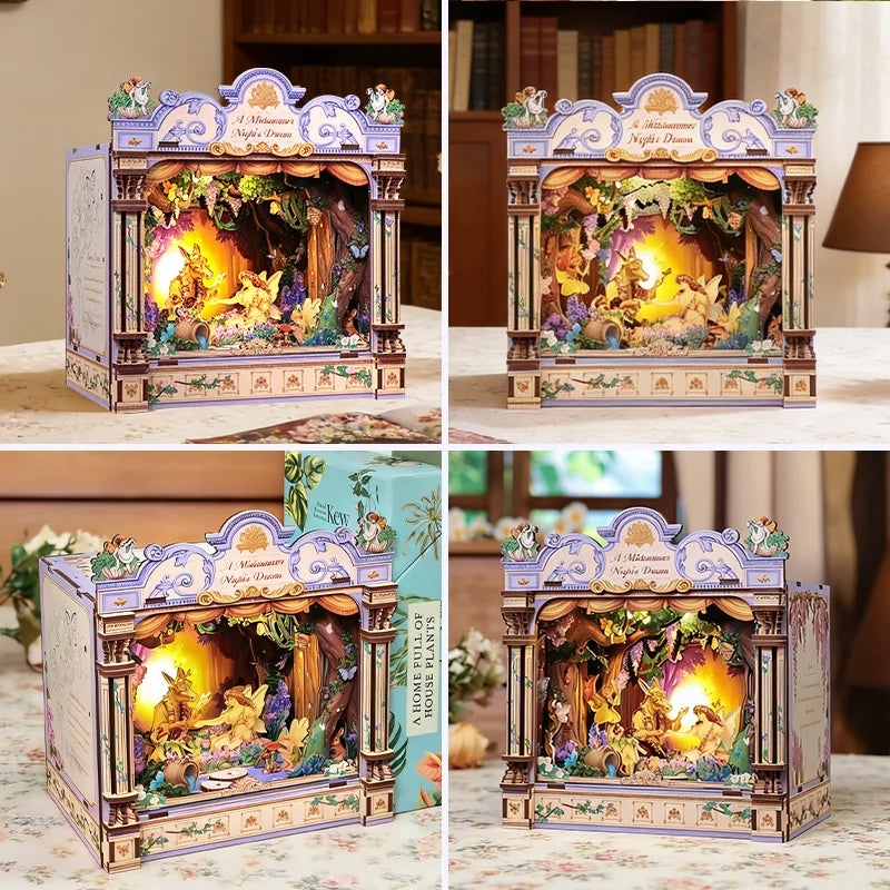 CUTEBEE 3D Miniature House DIY Book Nook Kit Wooden Puzzle for Adults Home Desk Decoration, Unique Handmade Stress Relief Gift