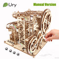 Ury 3D Wooden Puzzle Marble Run Set Track Device Mechanical Manual Model Science High Difficulty Maze Ball Assembly Toy for Boys