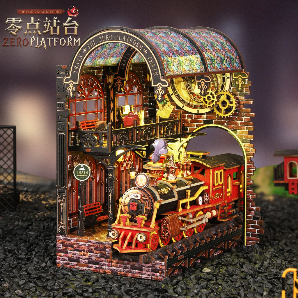 ZERO PIATFORM 3D Book Nook DIY Kit Micro Miniature Street Scene, Wooden Model Building Project for Adults, Creative Gift