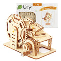 Ury 3D Wooden Puzzle Mini Marble Run Set DIY Mechanical Track Manual Model Building Block Kits Assembly Toy Gift for Teens Adult