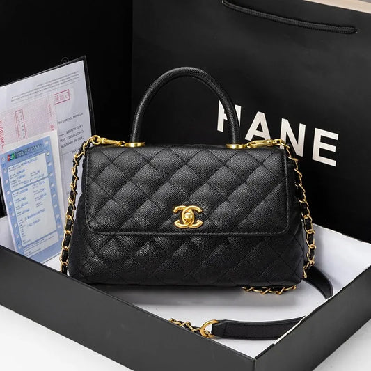 Spring Summer 2025 New Style Women's Handbag Classic Chain Diamond Grid Single Shoulder Crossbody Bag Soft Fabric Handbag