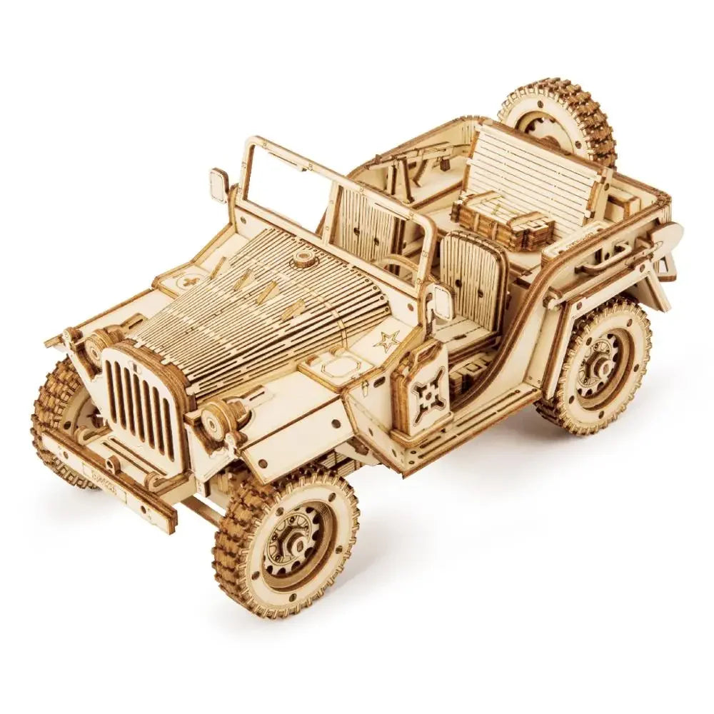 Robotime Rokr 3D Puzzle Car Wooden Model kit Vintage Car 1:18 Army Field Car 1:40 Heavy Truck 1:16 Grand Prix Car Gift for Kids