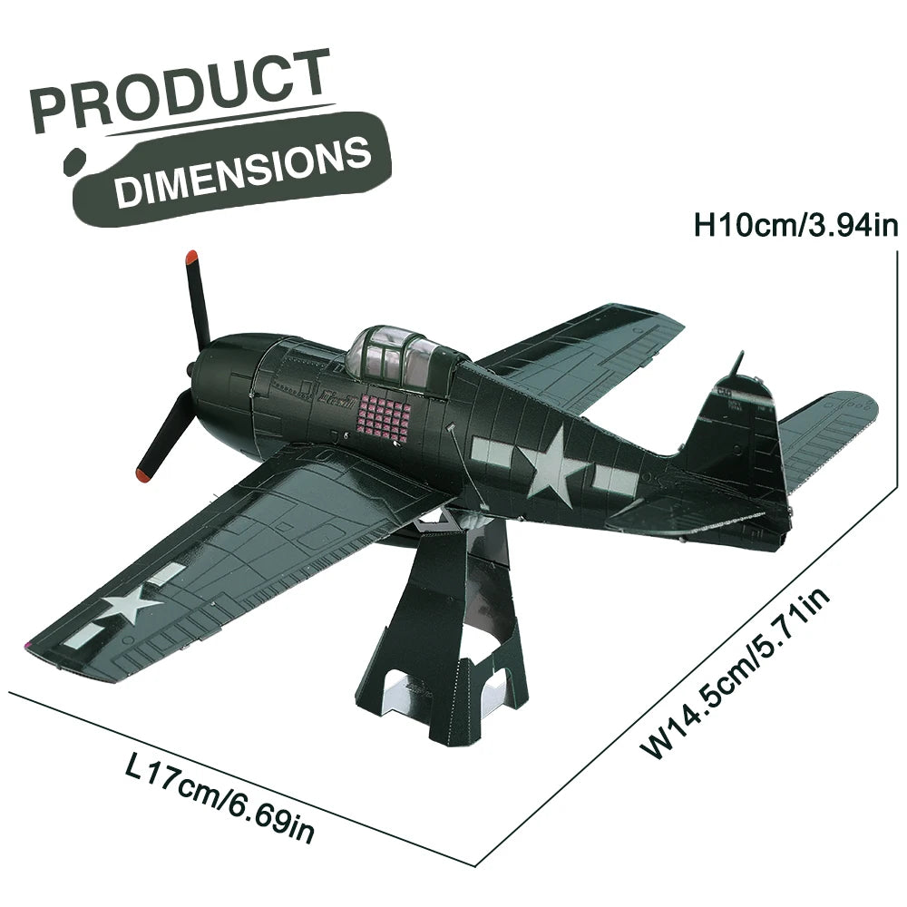 Piececool 3D Metal Puzzle GRUMMAN F6F HELLCAT Model Kits for Teens DIY Toy Jigsaw Birthday Gifts