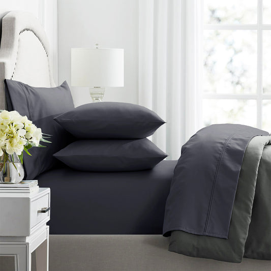 Premium 1000 Thread Count Egyptian Charcoal Cotton Sheet Sets by Renee Taylor Mega Queen