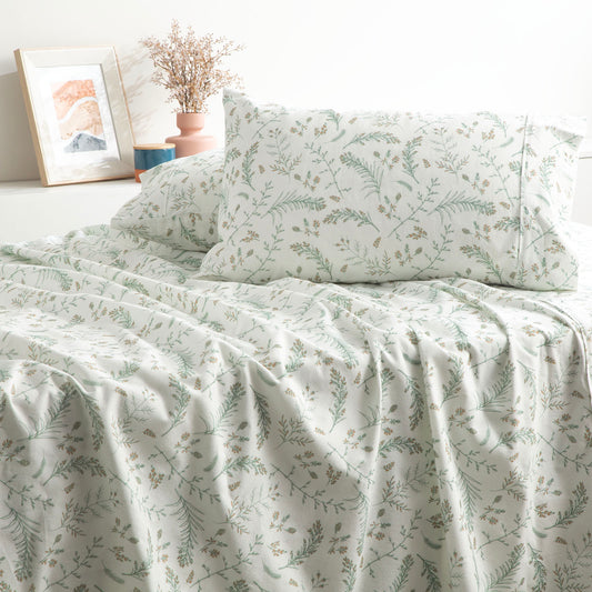Hakea 175 GSM Egyptian Cotton Flannelette Sheet Set by Park Avenue King Single