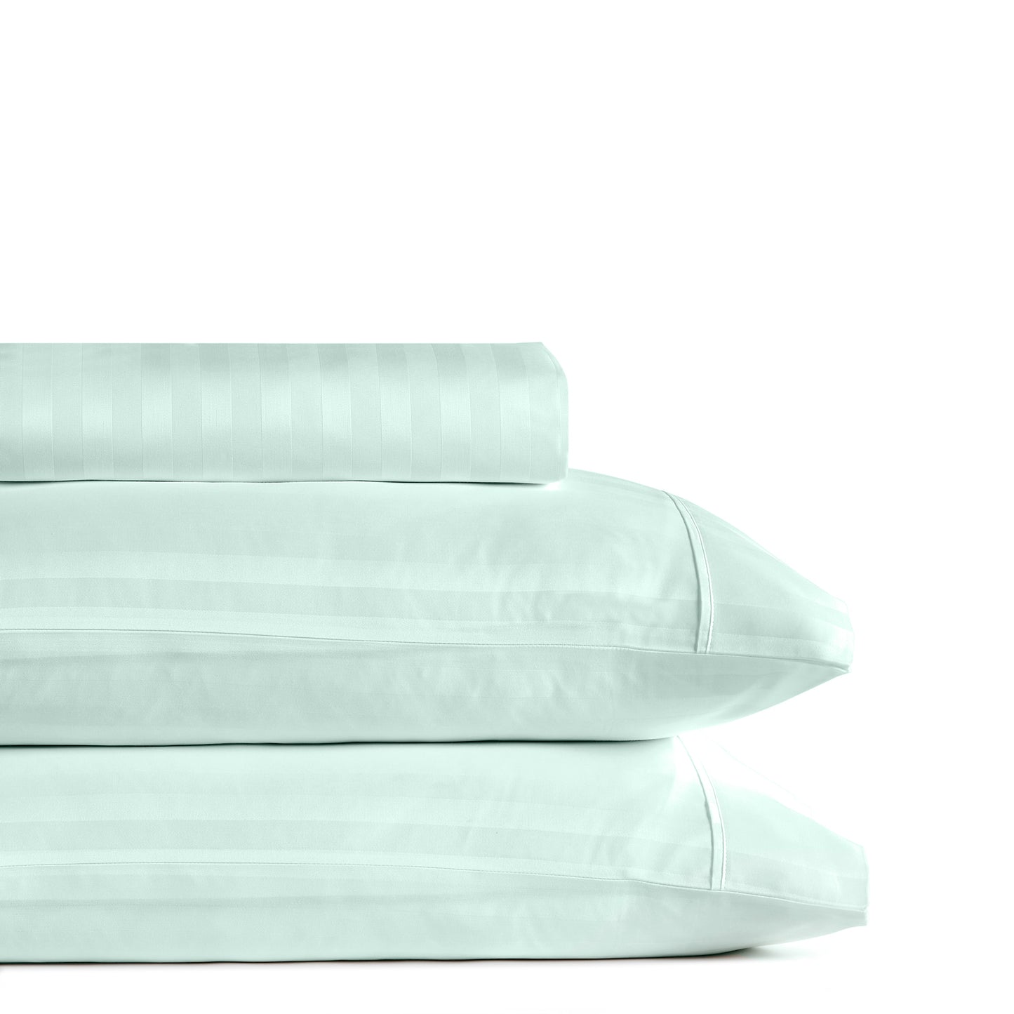 Royal Comfort 1200 Thread Count 3 Piece Combo Set 100% Egyptian Cotton Striped - Queen - Chambray