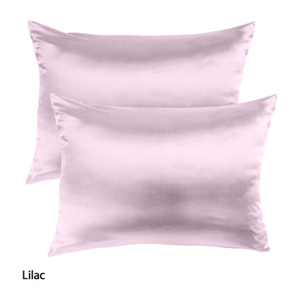 Royal Comfort Mulberry Soft Silk Hypoallergenic Pillowcase Twin Pack 51 x 76cm - Lilac
