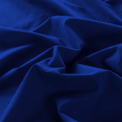 Royal Comfort Vintage Washed 100% Cotton Sheet Set Fitted Flat Sheet Pillowcases - King - Royal Blue