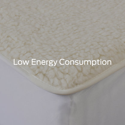 Royal Comfort Fleece Top Electric Blanket Fitted Heated Winter Underlay - Queen - White
