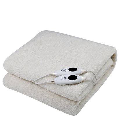 Royal Comfort Fleece Top Electric Blanket Fitted Heated Winter Underlay - King - White