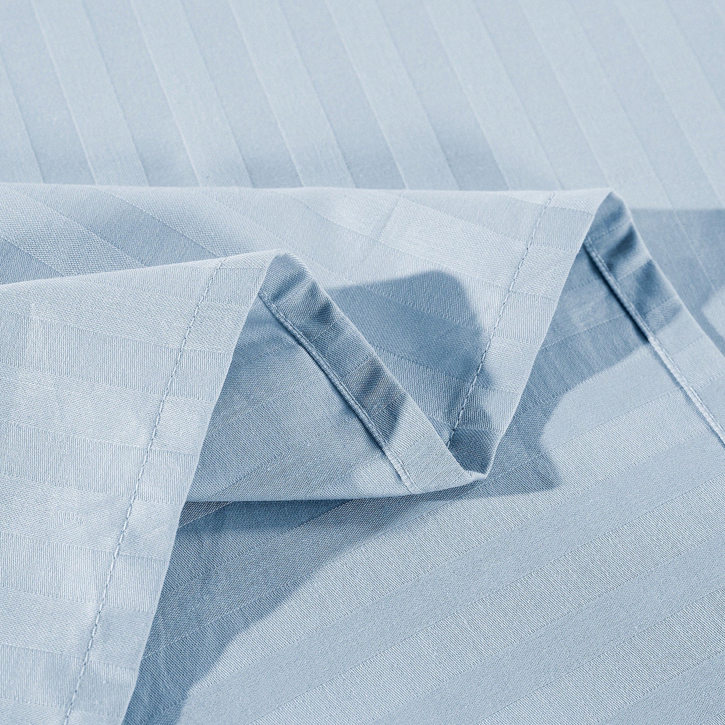 Kensington 1200 Thread Count 100% Egyptian Cotton Sheet Set Stripe Hotel Grade - Double - Chambray