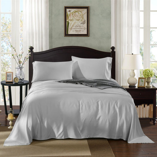 Royal Comfort 1000TC Rich Breathable Natural Bamboo Collection Sheets Set Silver (Cloud Grey) Mega Queen