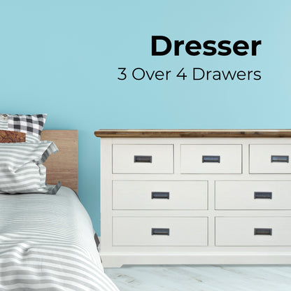 Orville Dresser 7 Chest of Drawers Solid Wood Storage Cabinet - Multi Color