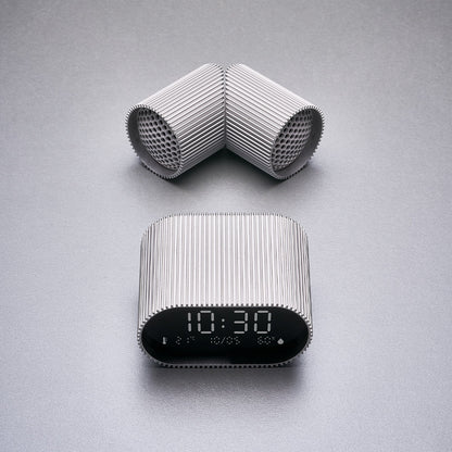 Lexon Ray Clock Lcd Alarm Clock With Temperature / Humidity Display - Alu Polish
