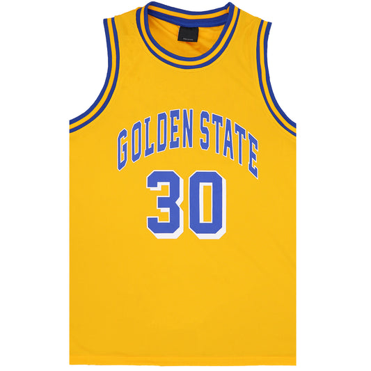 Kid's Basketball Jersey Tank Boys Sports T Shirt Tee Singlet Tops Los Angeles, Yellow - Golen State 30, 4