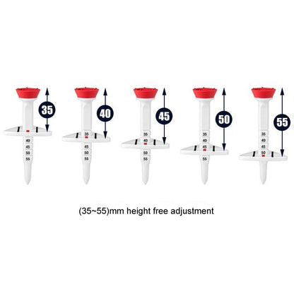Adjustable Golf Tee Set - 4pcs / Box - 77mm Length - Aiming Assist